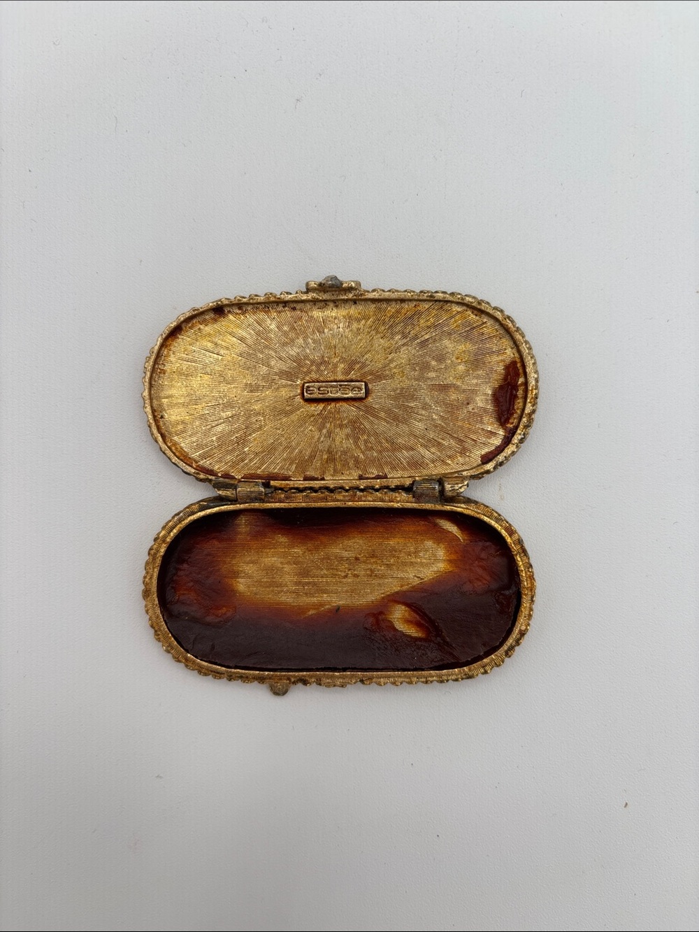 Vintage ESTEE LAUDER Blue Enamel Decorative Perfume Compact/Pill Box - Picture 6 of 9